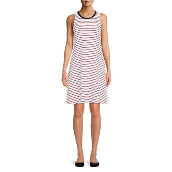 Women's Sleeveless Knee Length Knit Dress - Picture 3 of 7